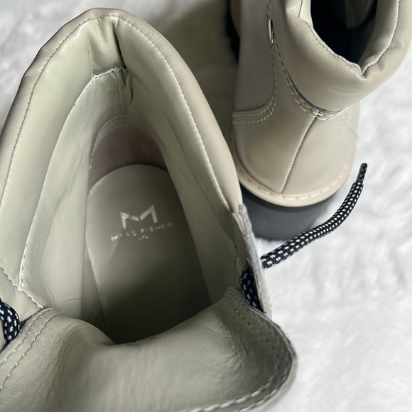 MARC FISHER LTD Wenner Laced Leather Boots Ivory color size 10 - Picture 5 of 9